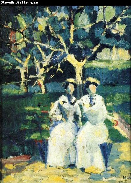 Kazimir Malevich Two Women in a Gardenr